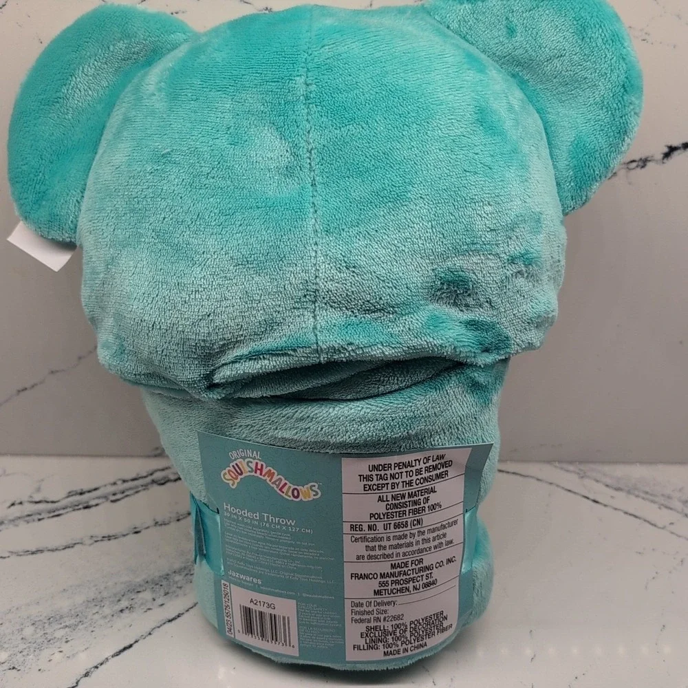 Squishmallows Kevin‎ the Koala Hooded Throw Teal Throw Blanket with Pockets NEW